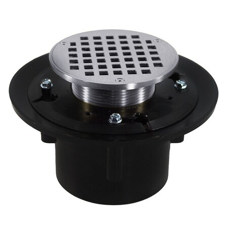 Jones Stephens 2in. x 3in. Heavy Duty ABS Drain Base with 3-1/2in. Metal Spud and 6in. Chrome Plated Strainer D49066